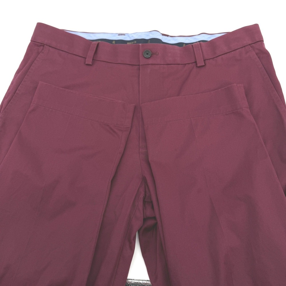 Brooks Brothers Pants Mens 35x31.5 (Tag 36x32) Burgundy‎ Lightweight Milano Fit - Picture 8 of 15